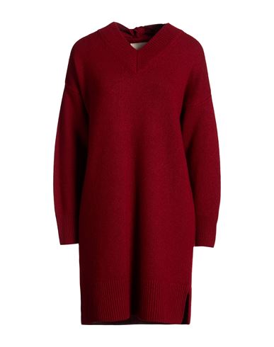N. o.w. Andrea Rosati Cashmere Woman Mini dress Brick Size S Wool, Viscose, Cashmere, Nylon