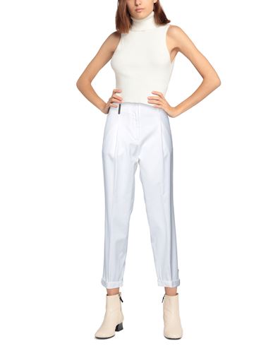 Peserico Woman Pants Ivory Size 6 Cotton, Elastane, Soft Leather
