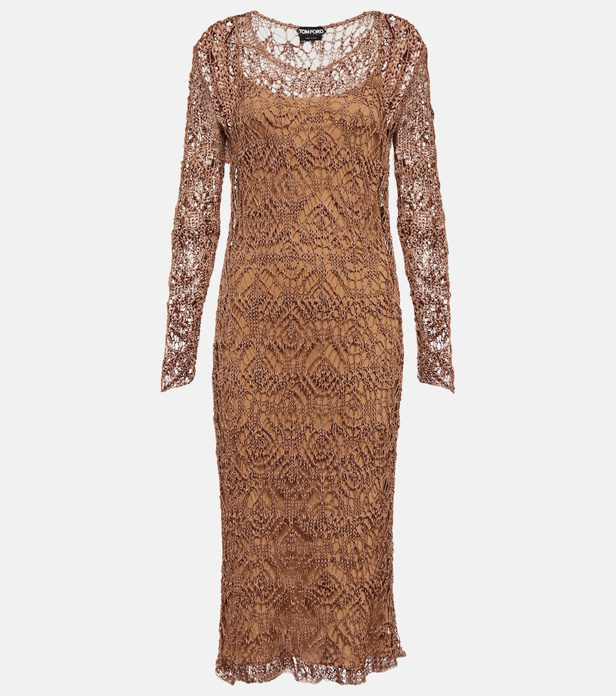 Layered knit midi dress