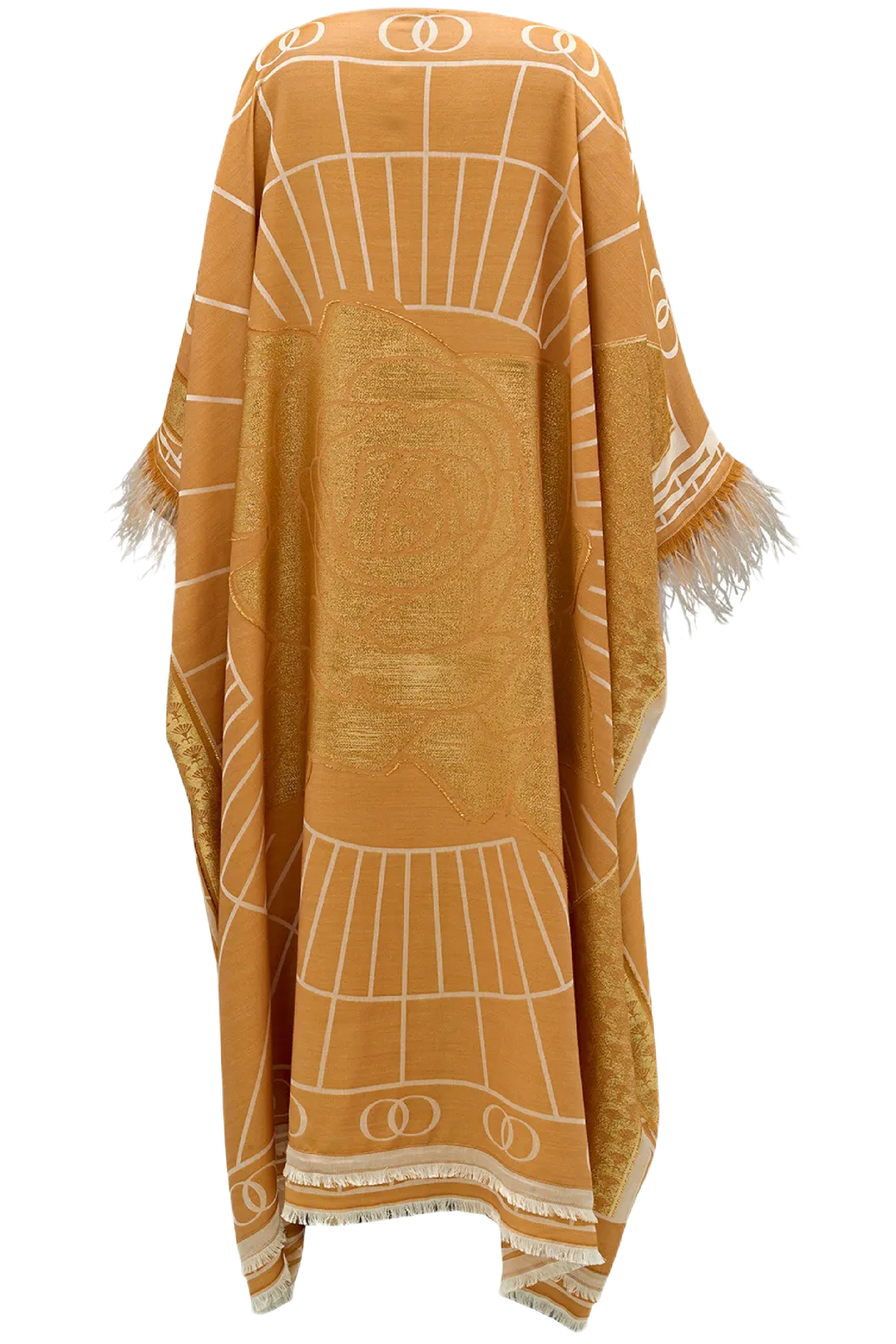 LEILA SILK JACQUARD CAFTAN IN GOLD