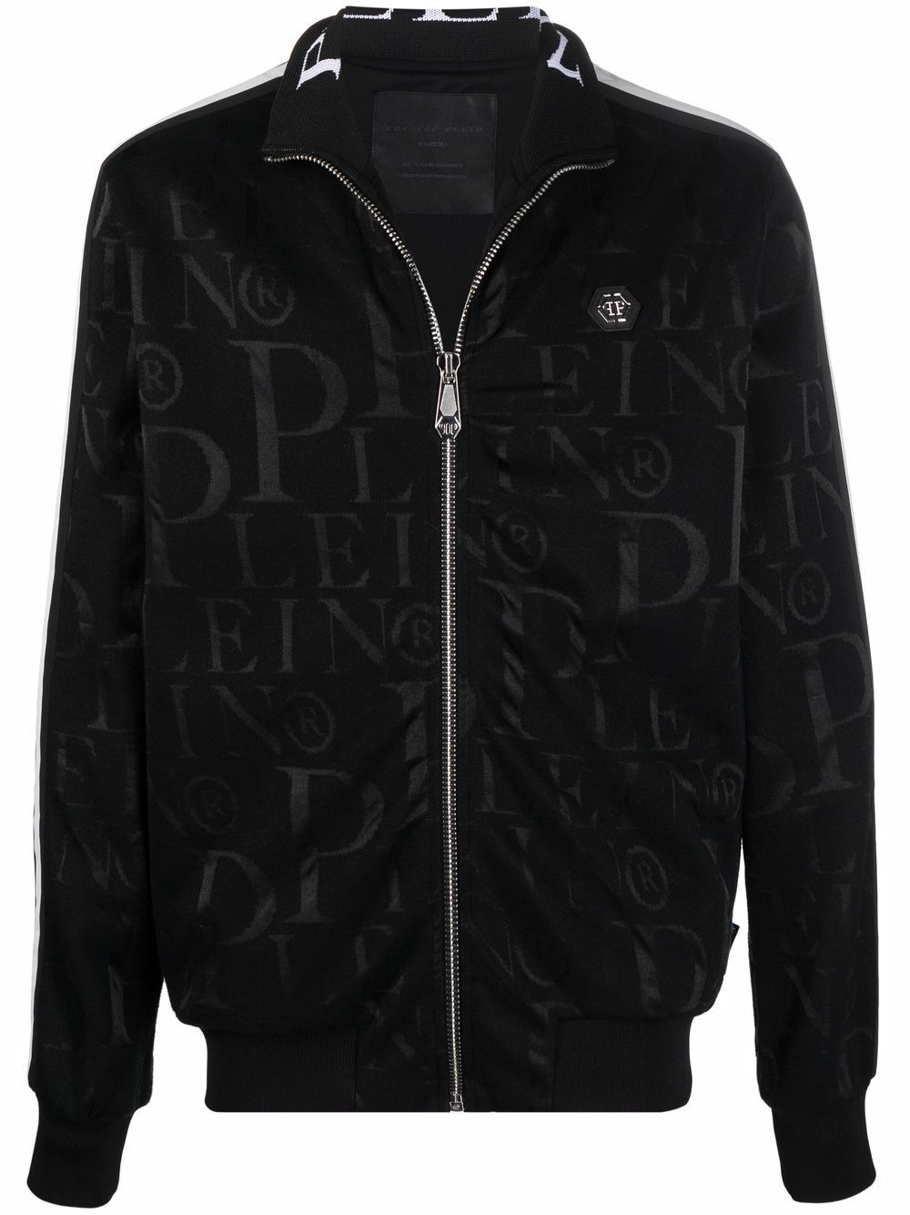 Logo-print zip-up track jacket - Black