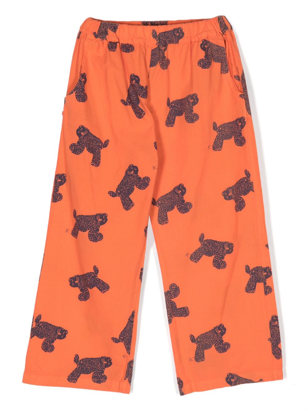 Cat-print cotton trousers - Orange