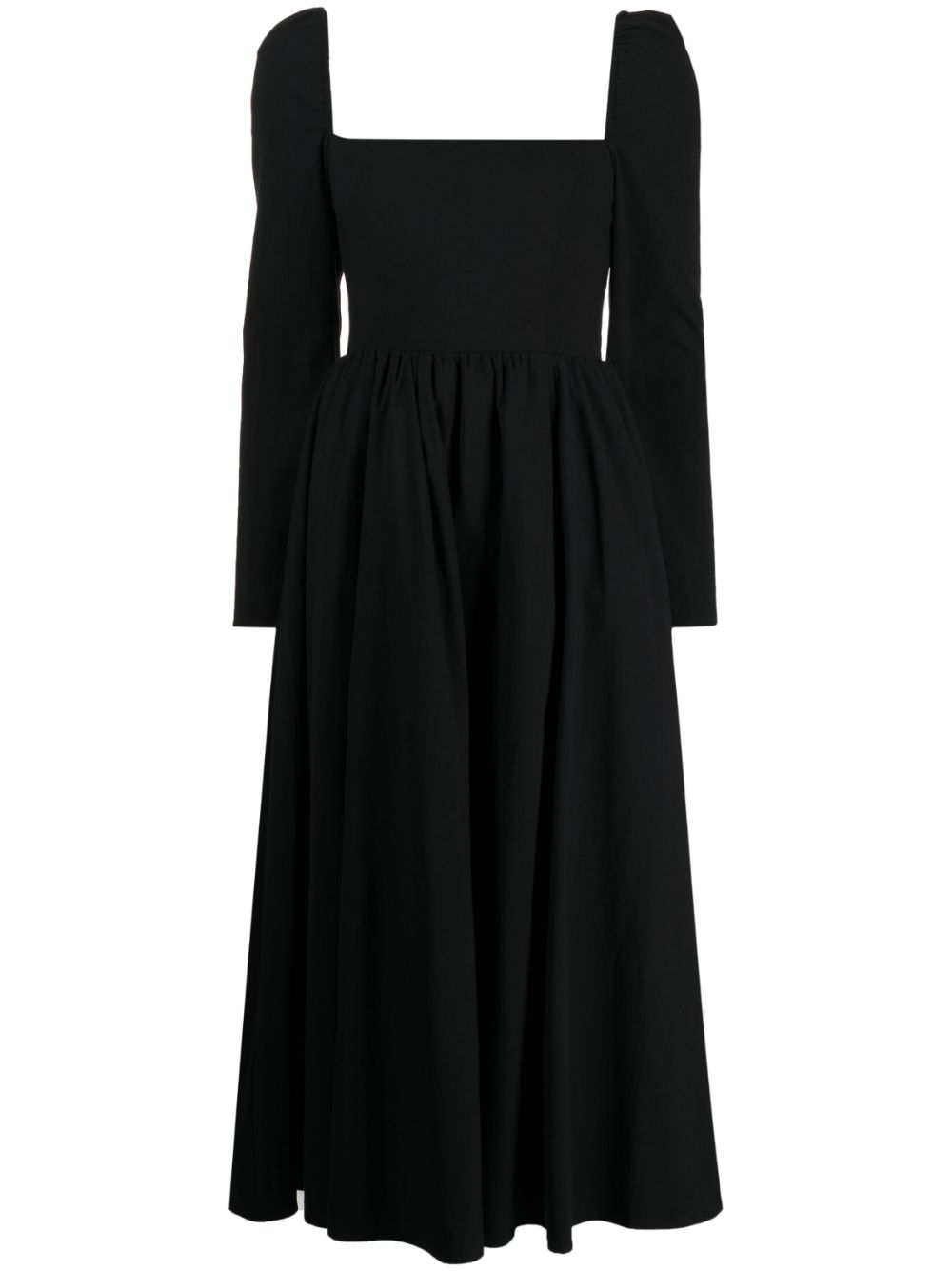 Elly square-neck midi dress - Black