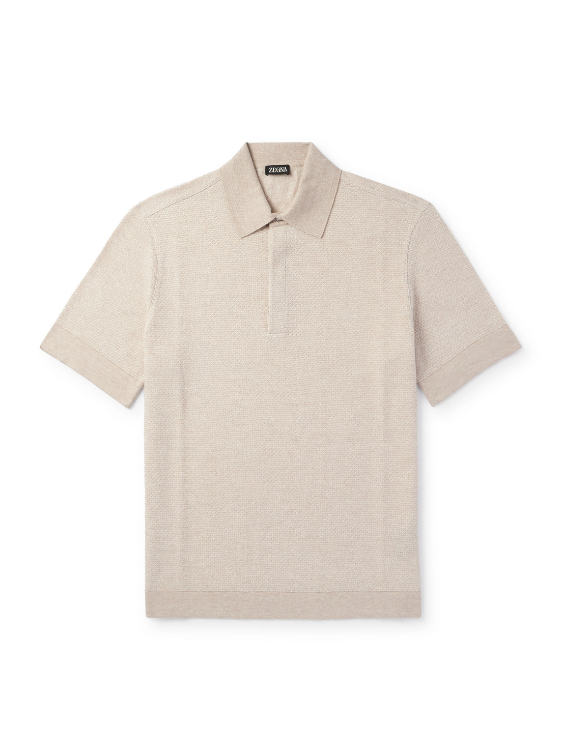 Cotton, Linen and Silk-Blend Polo Shirt