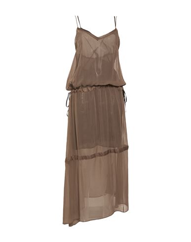 Woman Maxi dress Grey Size 6 Cotton, Silk, Viscose