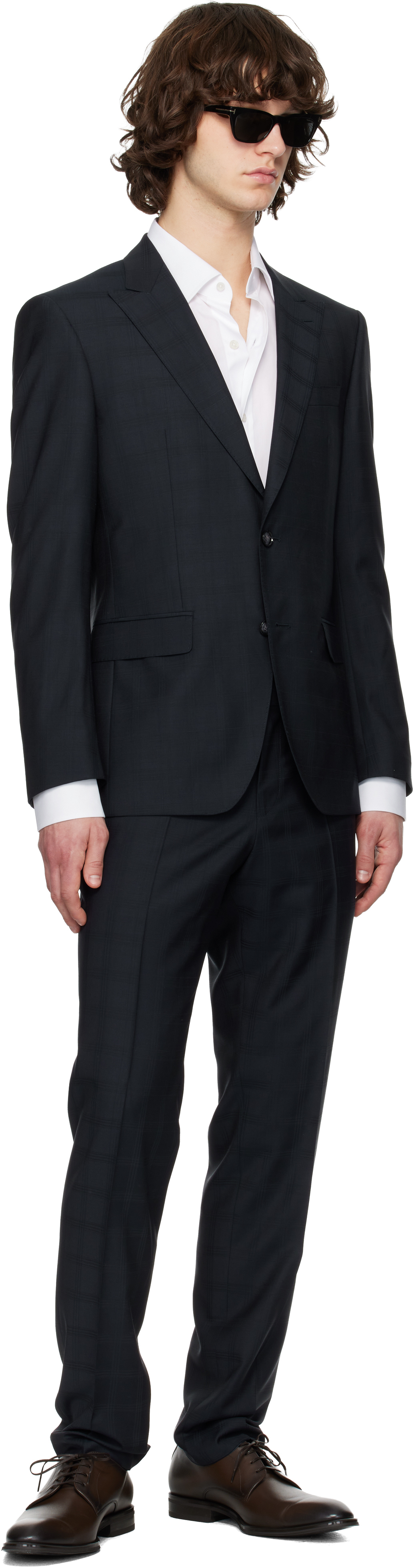 Navy Checkered Suit