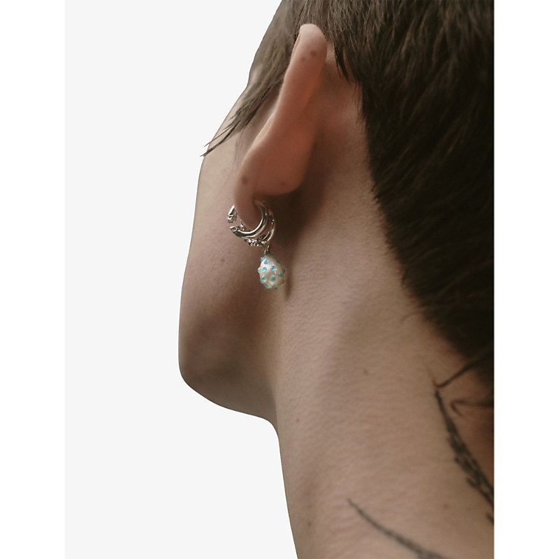Womens Silver Terra 14 Rhodium-plated Sterling-silver Earring 