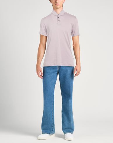 Man Polo shirt Lilac Size S Lyocell, Cotton
