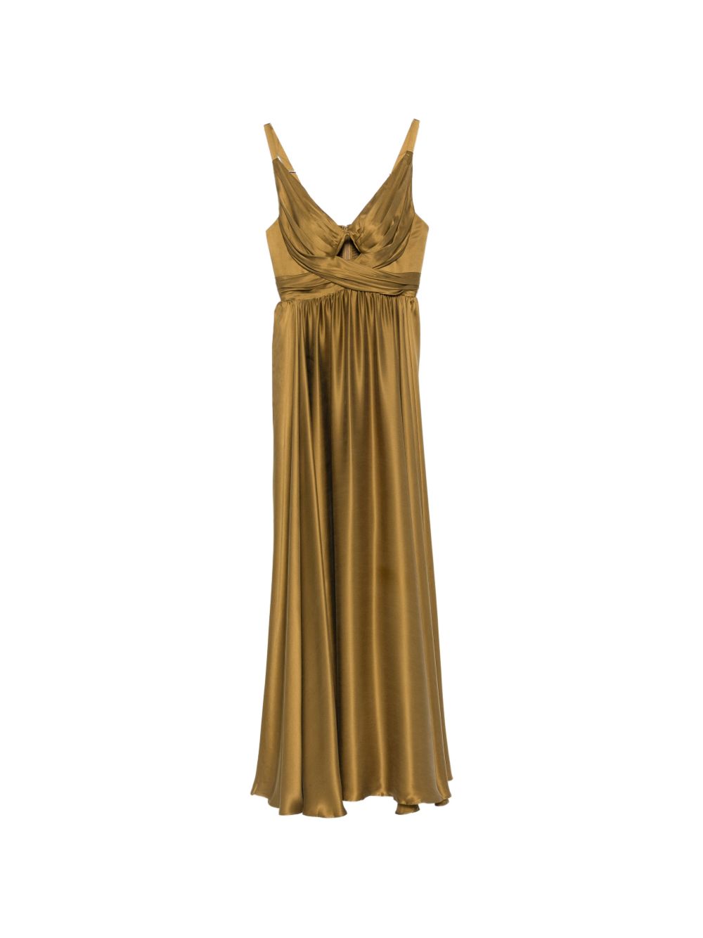Silk Draped Dress — Gold