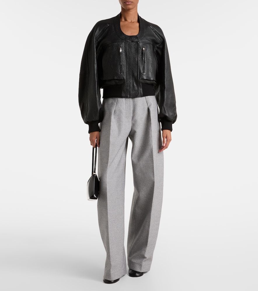 Curvo cotton and wool wide-leg pants