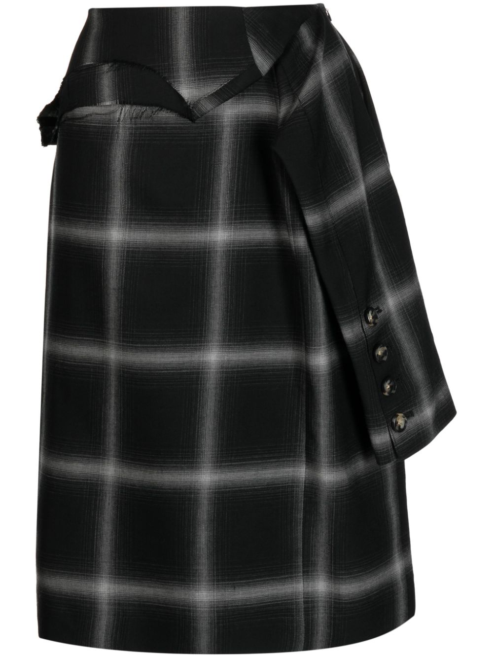 Birkin plaid-check wool skirt - Black