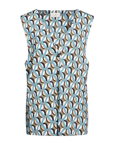 Woman Tailored Vest Khaki Size 10 Viscose, Elastane
