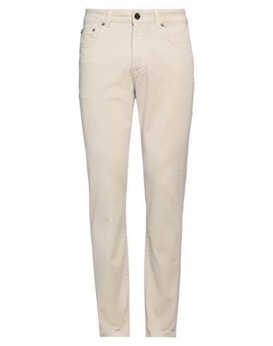 Man Pants Beige Size 36 Cotton, Elastane