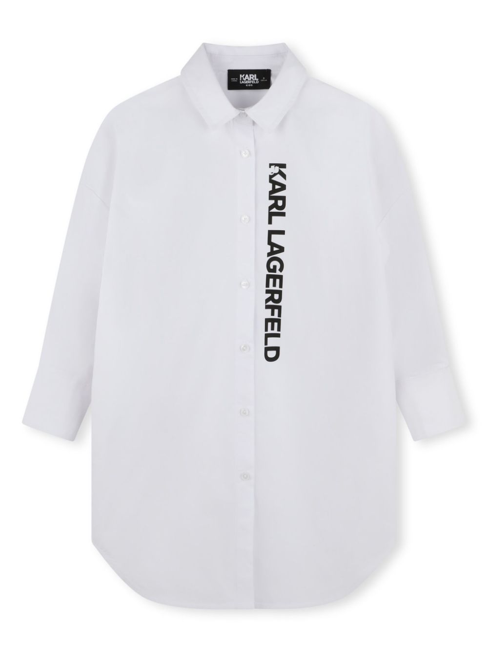 Logo-print cotton shirtdress - White