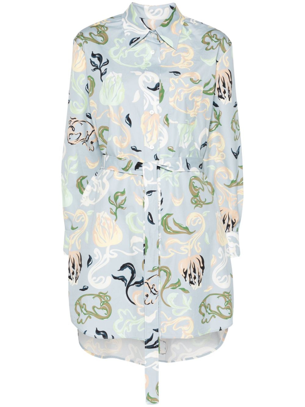 Floral-print mini dress - 270 AZUR