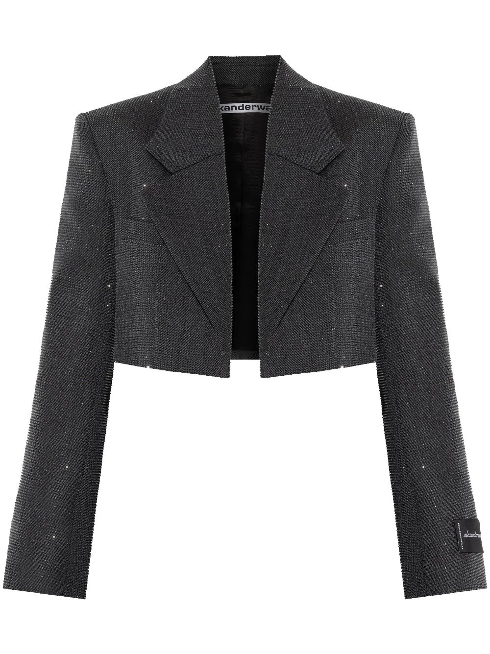 Cropped wool blazer - Grey