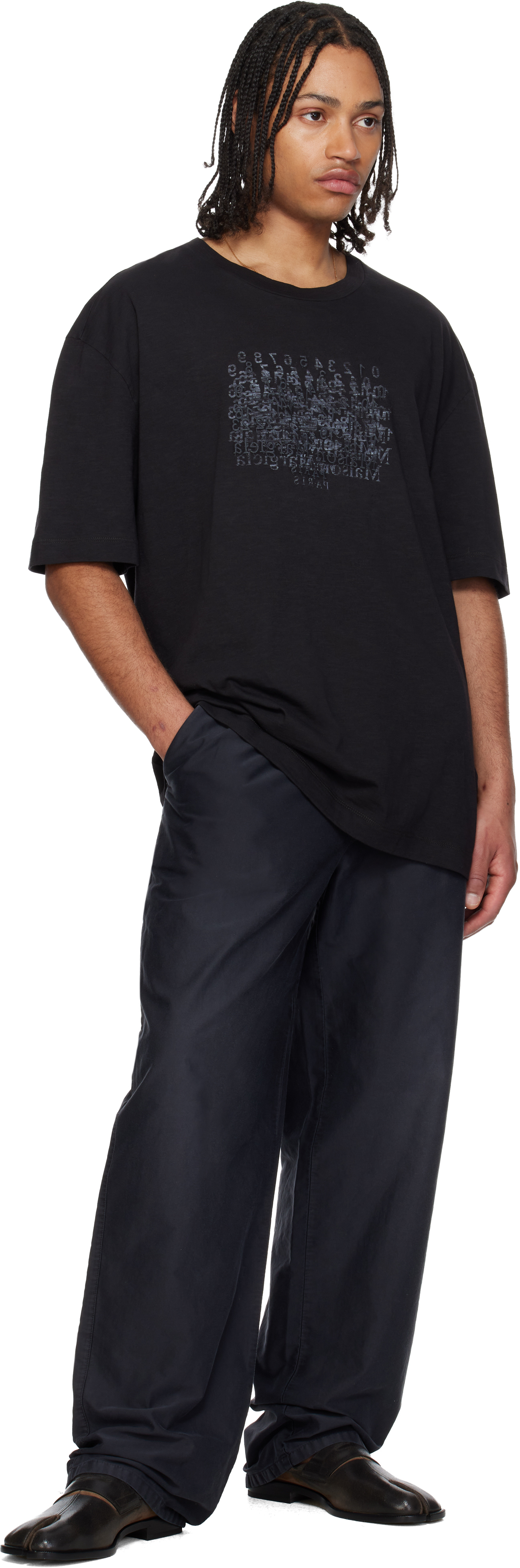 Black Unbrushed Moleskin Trousers