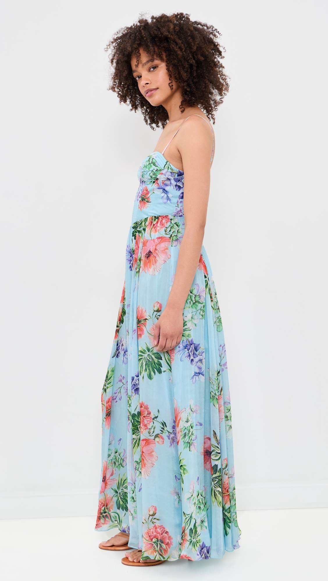 Corsetted Maxi Dress Blue