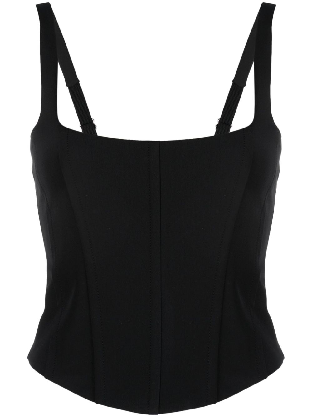 Fly-detail bustier top - Black