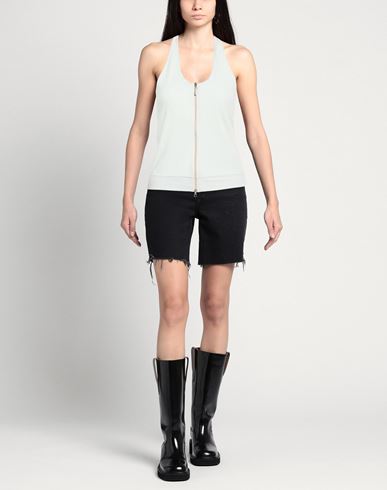Woman Top Sky blue Size L Cotton, Polyamide