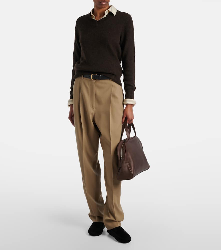 Soft leather top-handle bag
