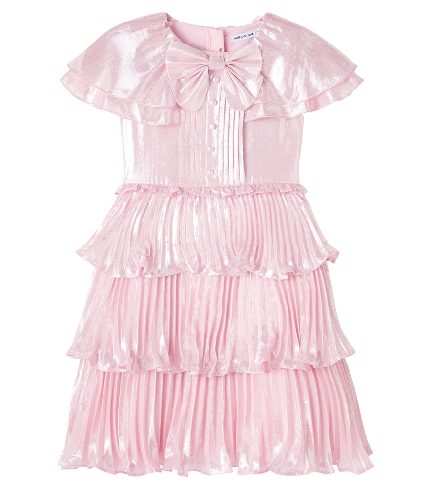 Tiered silk-blend dress