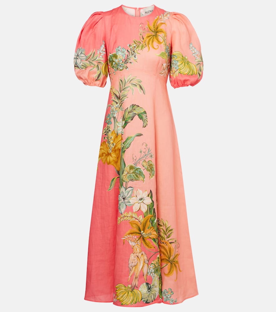 Alémais Anika floral linen maxi dress