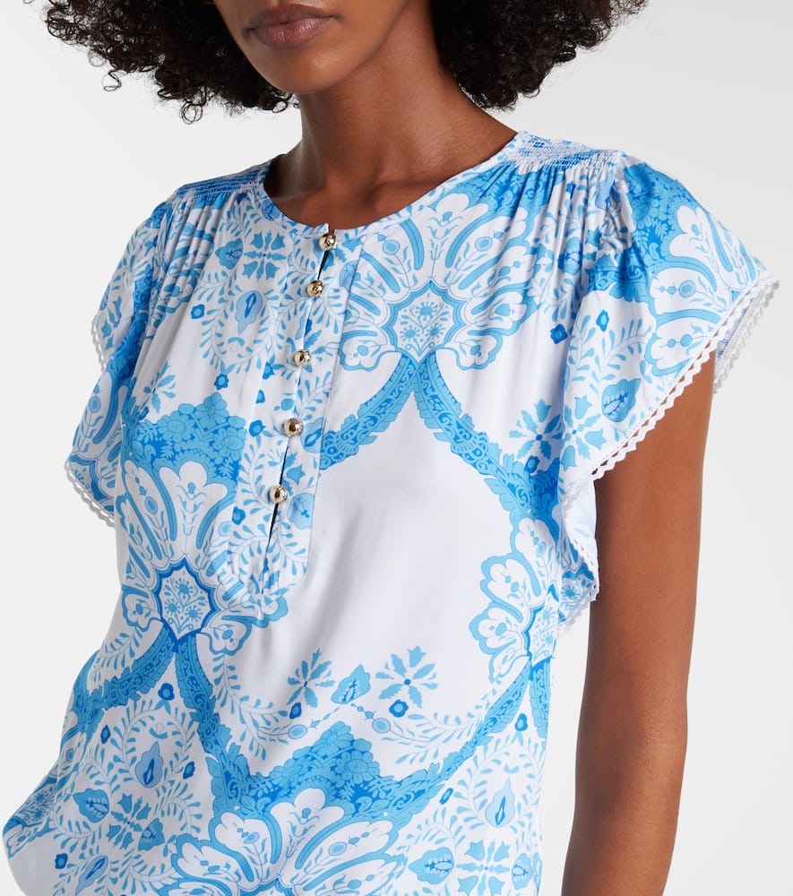 Lenni printed tiered minidress
