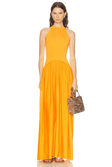 Solid & Striped The Isola Dress in Pineapple - Orange. L also in M