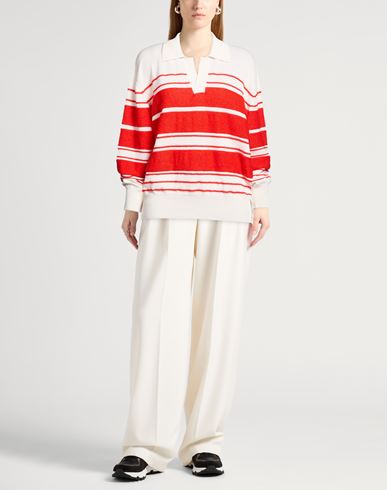Woman Sweater Tomato red Size L Wool, Mohair wool, Silk
