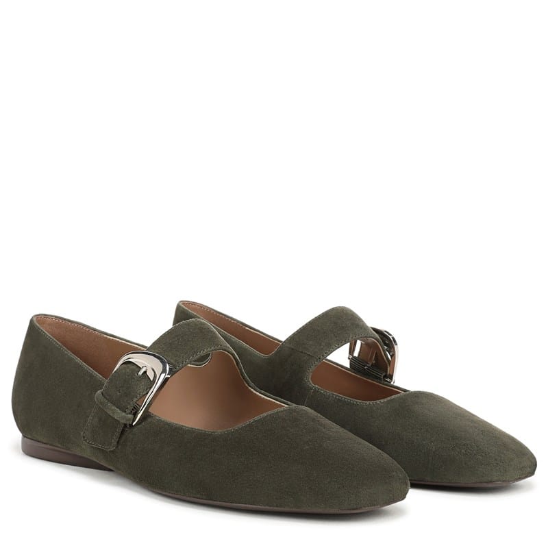 Women's Cosmic Mary Jane Flat Shoes (Cactus Clay Green Suede)