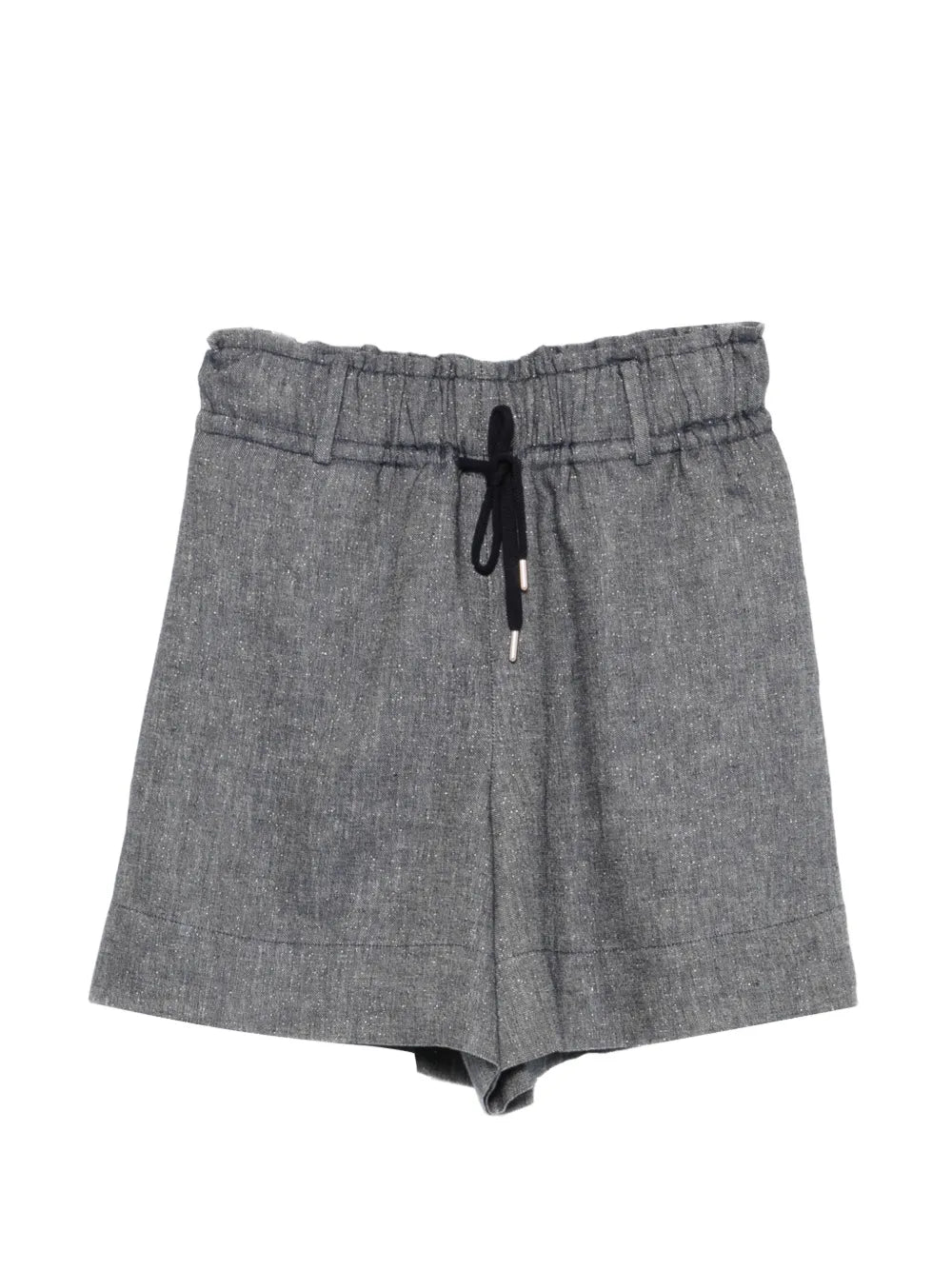 Drawstring Linen Shorts — Gray
