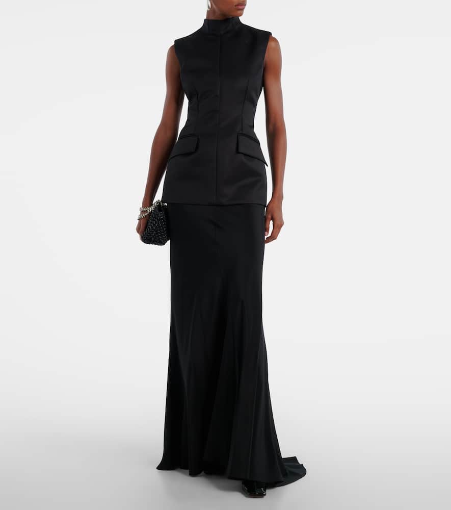 Cilen cotton-blend gown