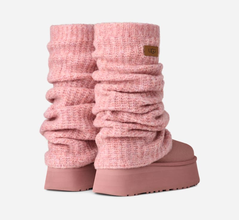 ® Women's Classic Mini Dipper Legwarmer Knit Classic Boots in Pink Dawn