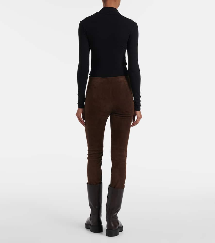 Suede slim pants