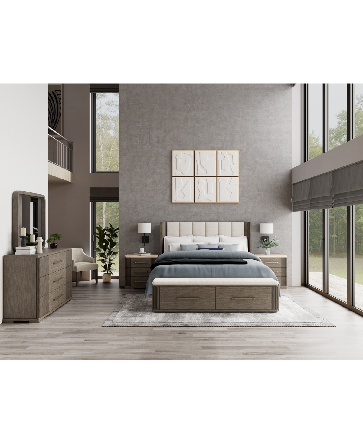 Frandlyn 3-Pc. King Bedroom Set (Storage Bed, Dresser & Stone Top Nightstand) - Brown