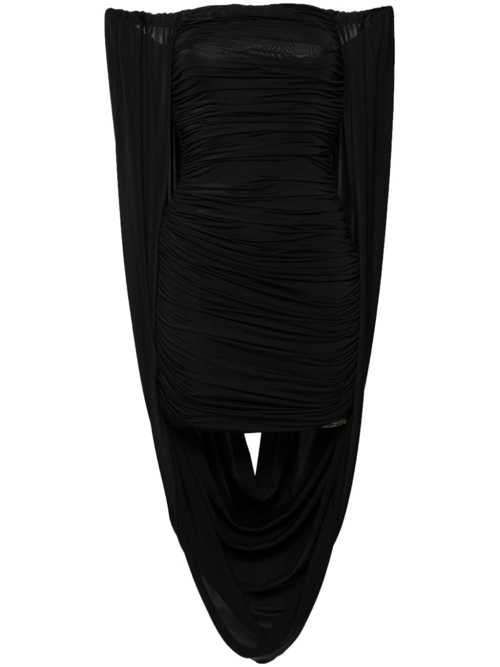 Off-shoulder draped mini dress - Black