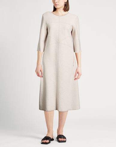 Woman Midi dress Light grey Size 14 Merino Wool