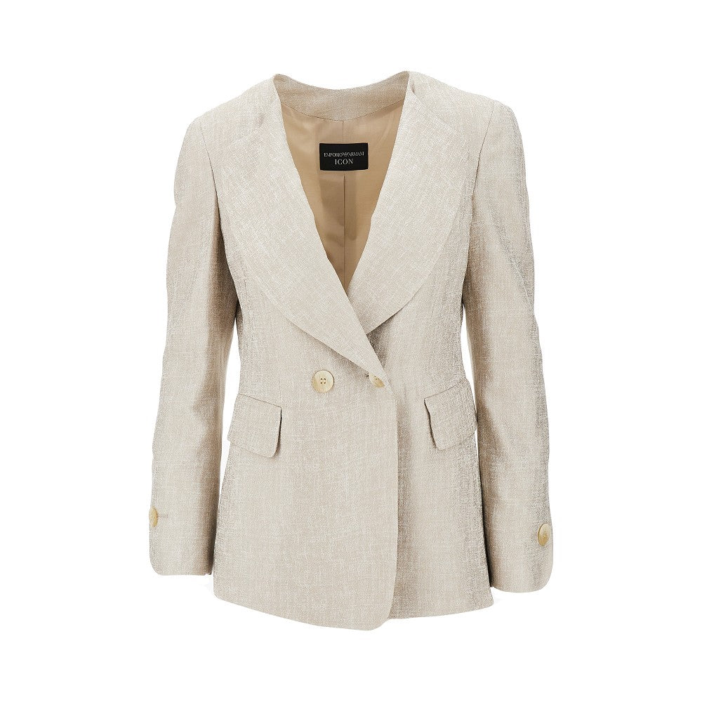 EMPORIO ARMANI ICON laminated viscose double-breasted jacket Woman 44