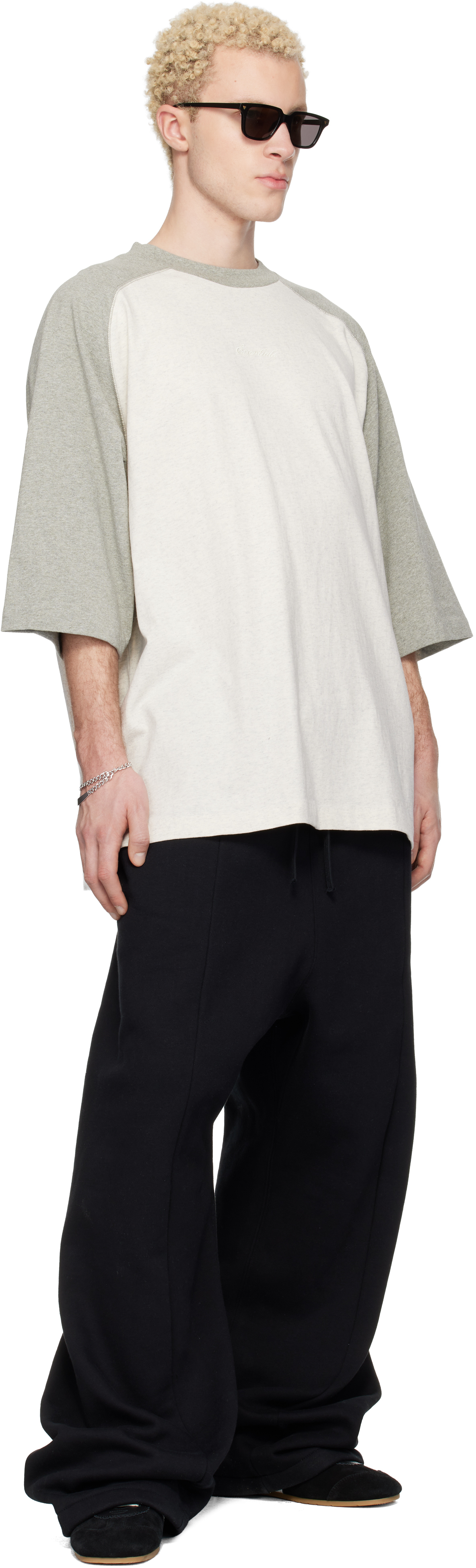 Off-White & Gray Signature Baseball T-shirt