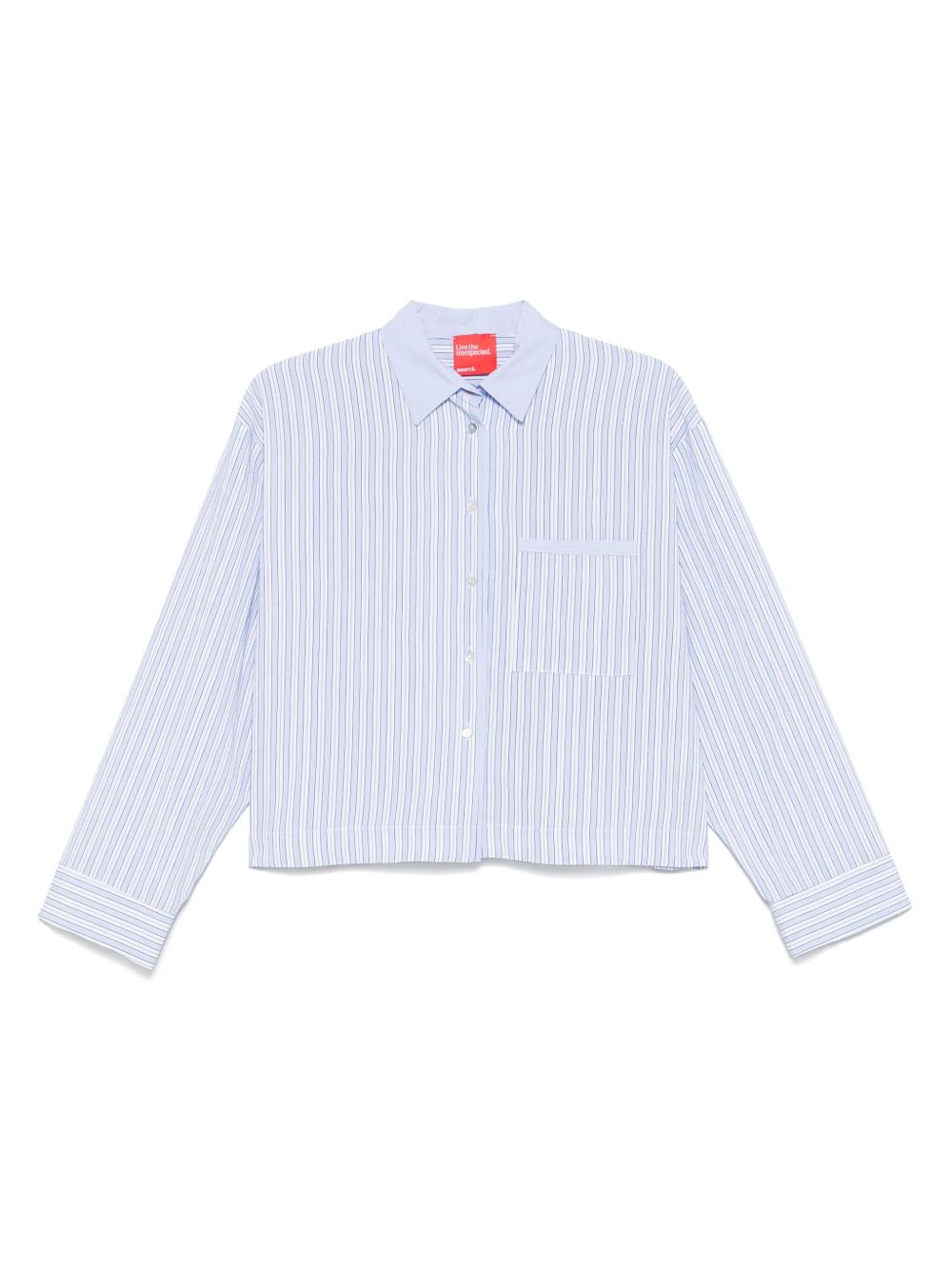Cropped striped shirt - White