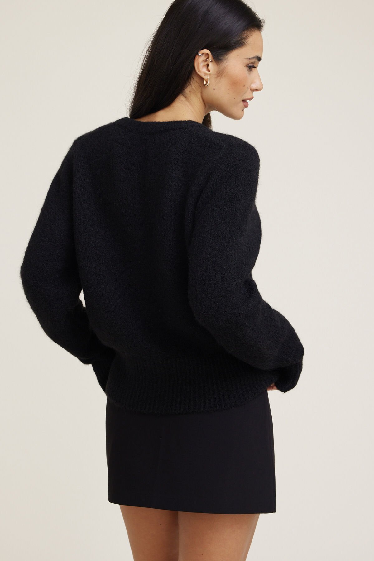 Amanda Hairy Crewneck Cardigan