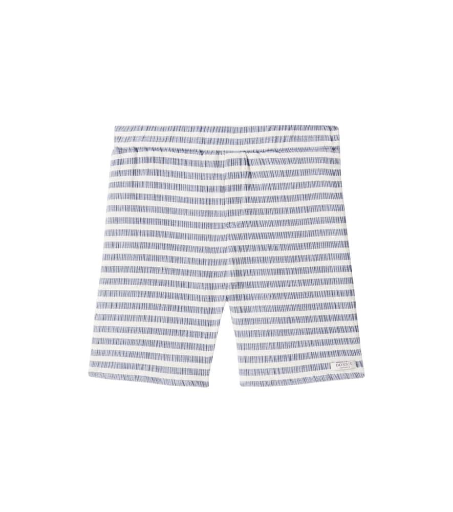 Striped cotton-blend shorts