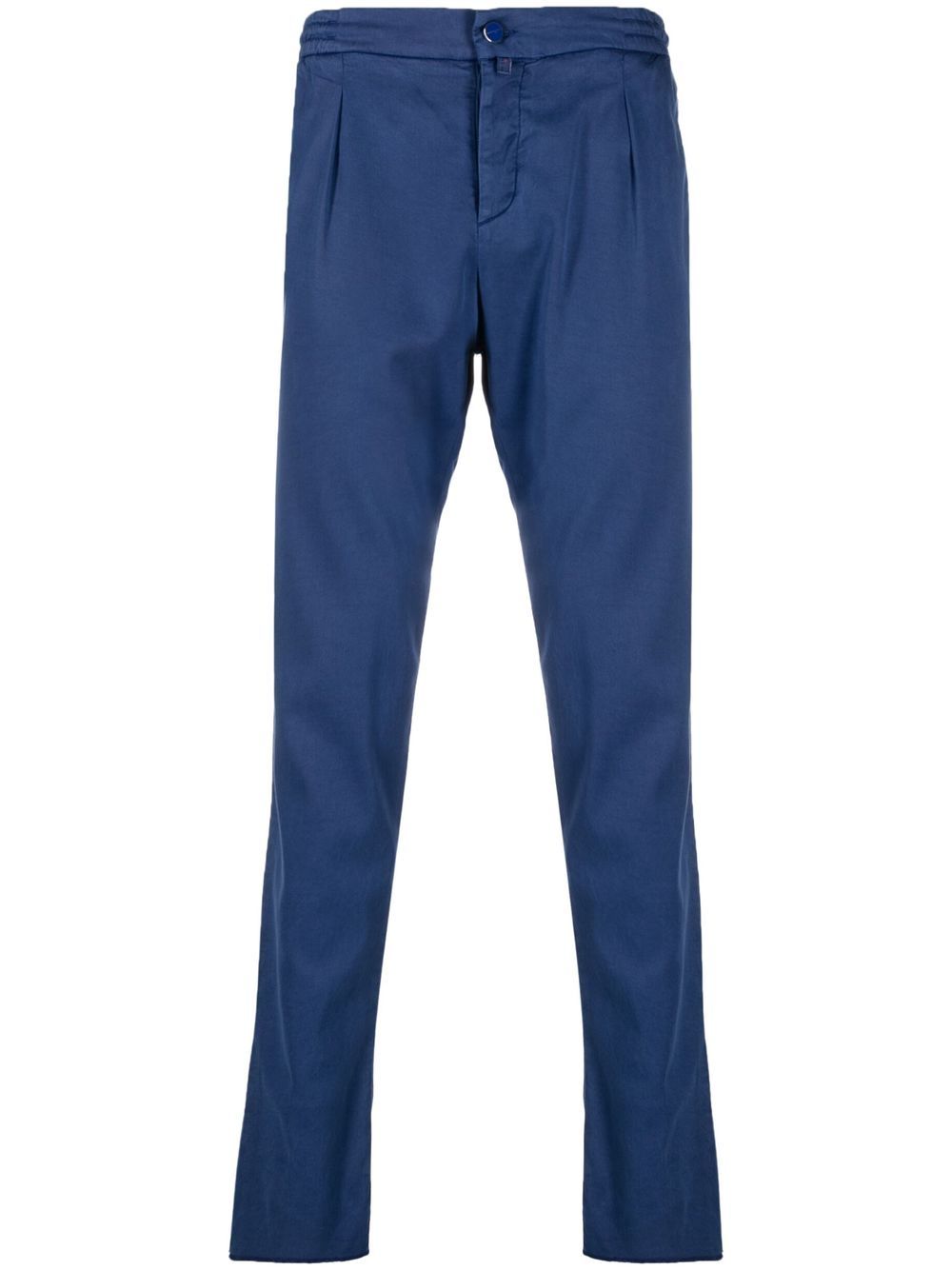 Logo-patch straight-leg chinos - Blue