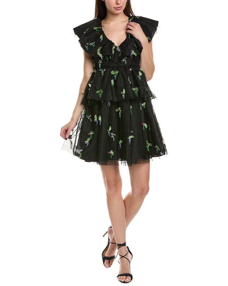 Tiered Mesh Mini Dress
