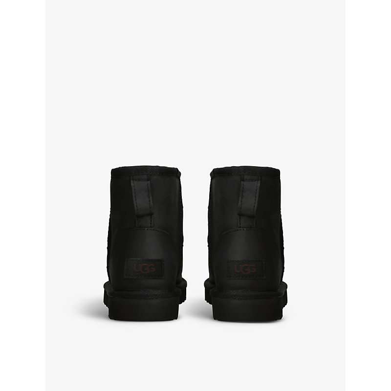 Womens Black Classic Mini Suede and Shearling Ankle Boots
