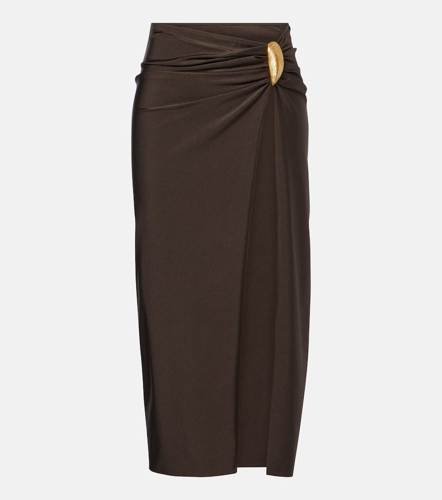 Eiana appliqué ruched midi skirt