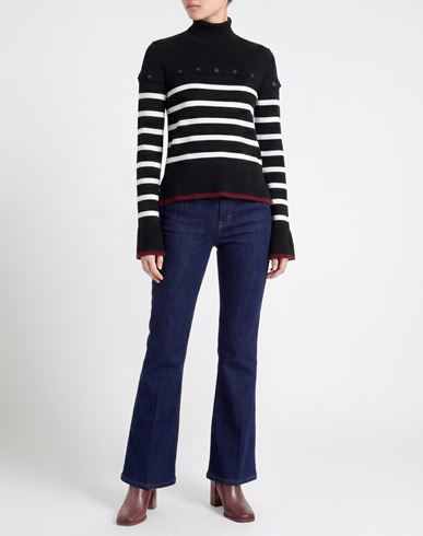 Woman Turtleneck Black Size L Viscose, Polyester