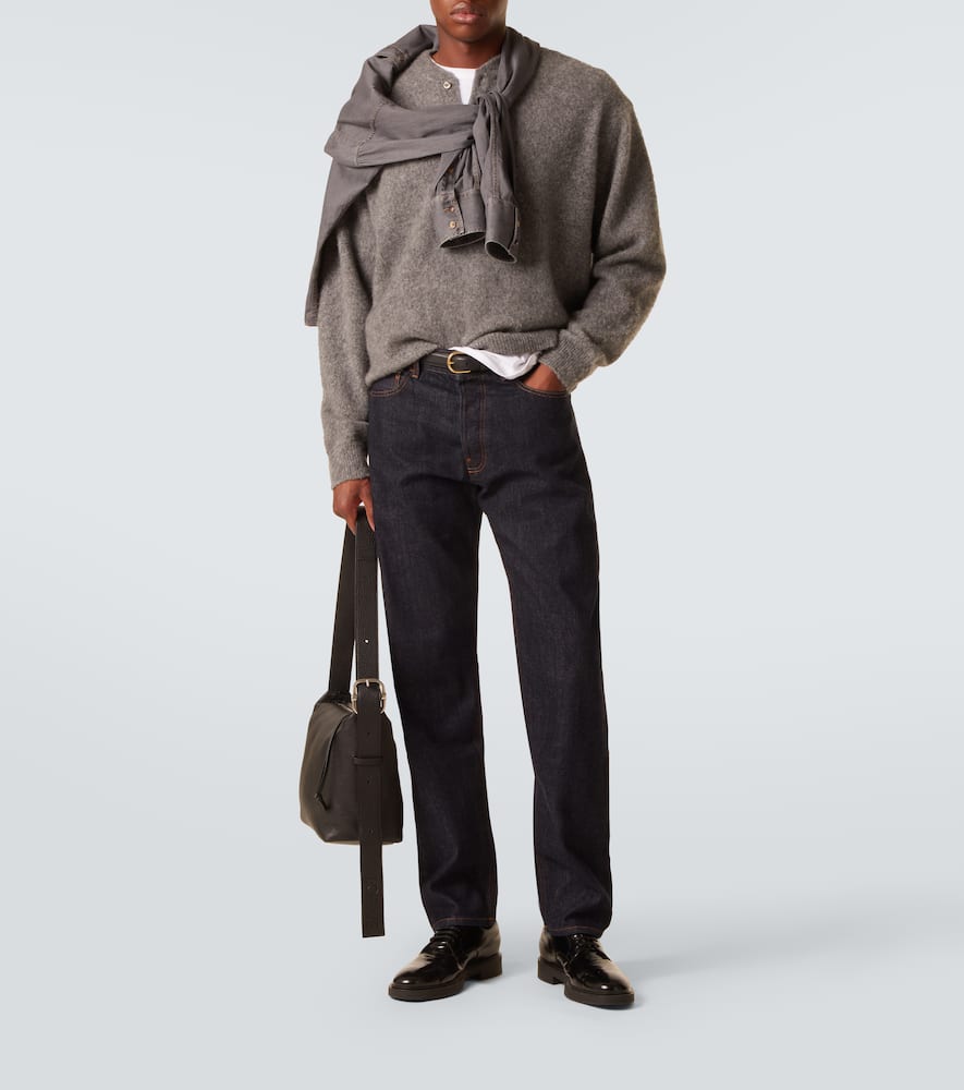 Mid-rise straight jeans