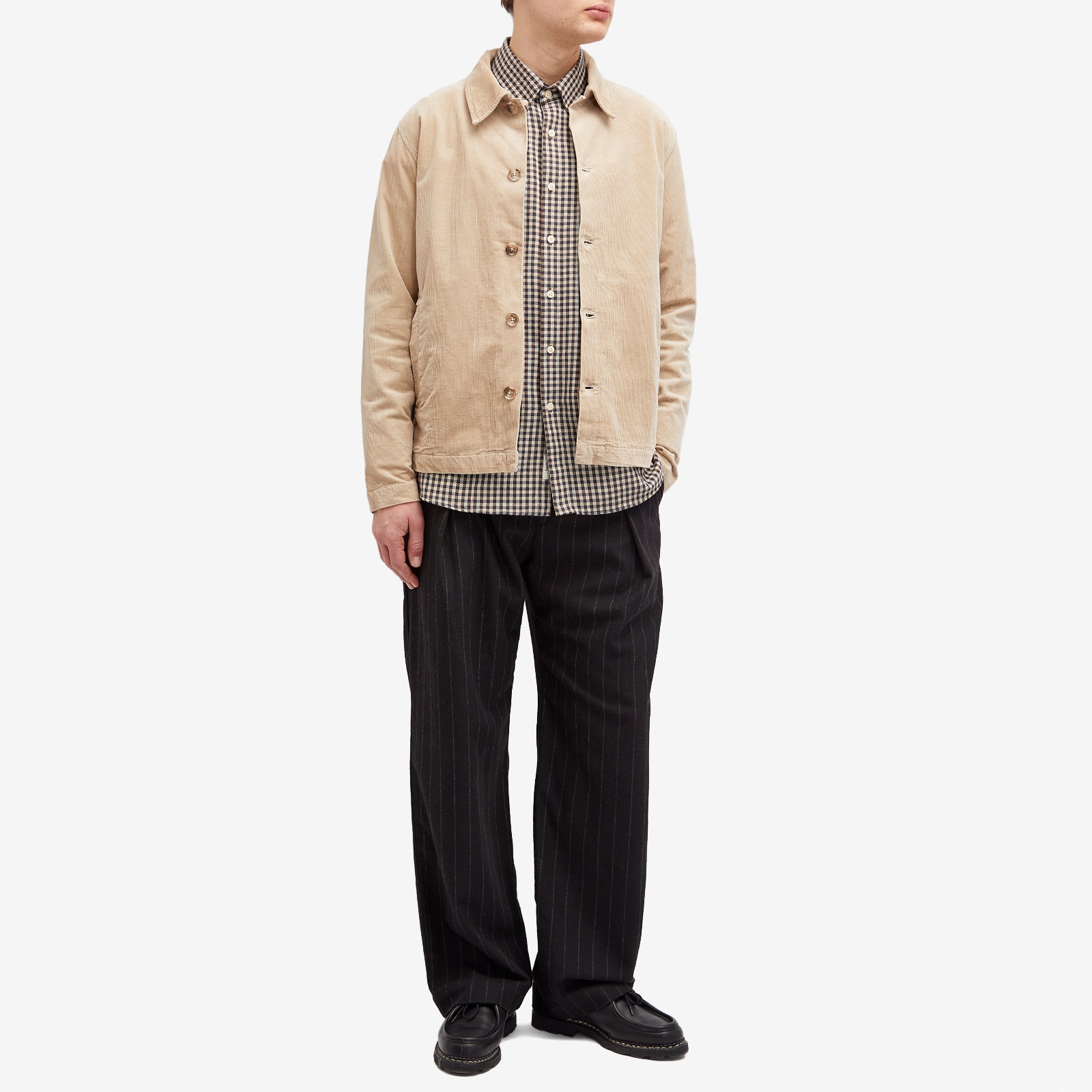 Men's Zander Corduroy Coaches Jacket in White Pepper